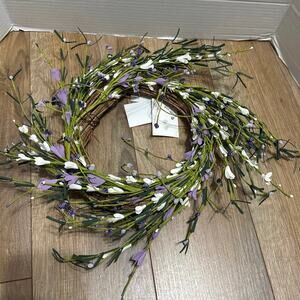 NEW Naturals Brand spring wreath pink and white flowers. Brand New never used.